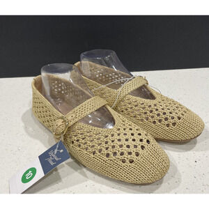 Knit Woven Mary Jane Flats Sz 10 Beige NWT - Universal Thread